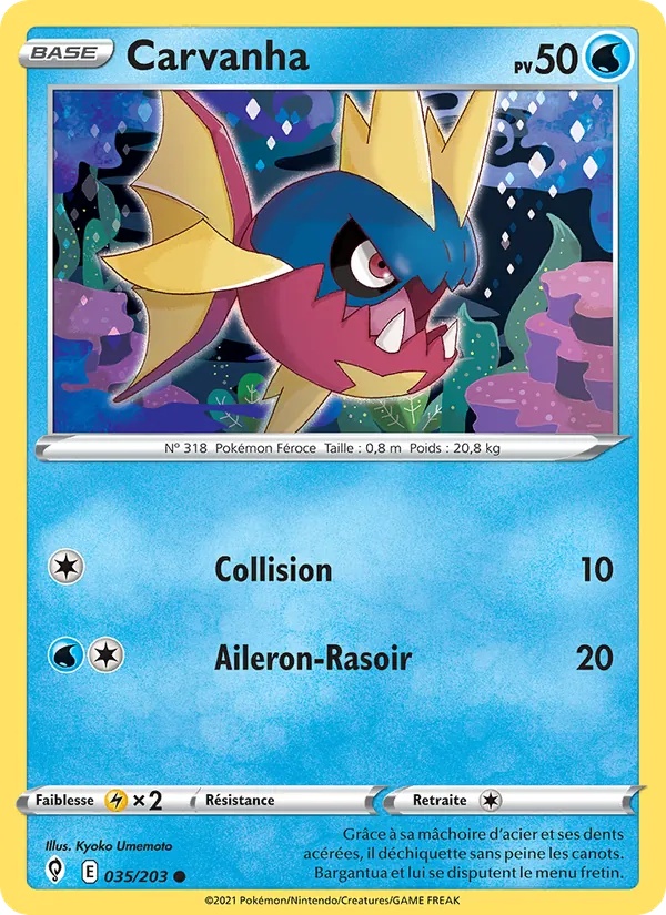 Carvanha 35/203 - Évolution Céleste - Reverse - Pokémon JCC