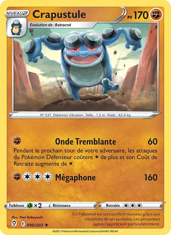 Crapustule 90/203 - Évolution Céleste - Reverse - Pokémon JCC