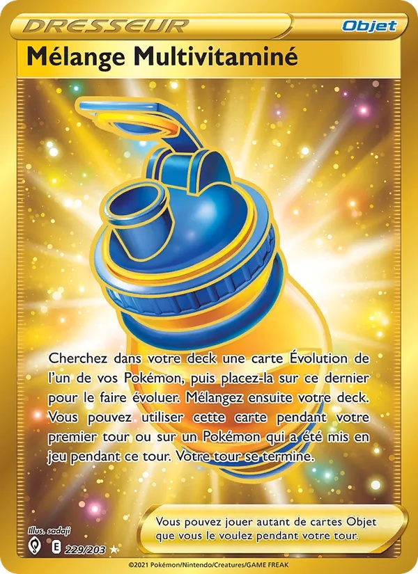 Mélange Multivitaminé 229/203 - Évolution Céleste - Holo Or - Pokémon JCC