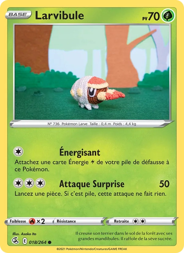 Larvibule 18/264 - Poing de Fusion - Reverse - Pokémon JCC