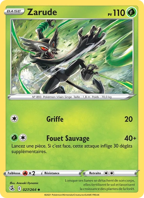 Zarude 27/264 - Poing de Fusion - Reverse - Pokémon JCC