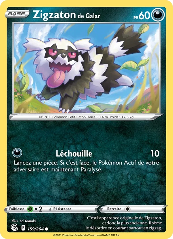 Zigzaton de Galar 159/264 - Poing de Fusion - Reverse - Pokémon JCC