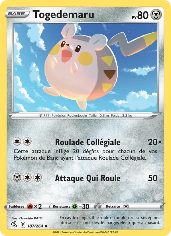 Togedemaru 187/264 - Poing de Fusion - Reverse - Pokémon JCC
