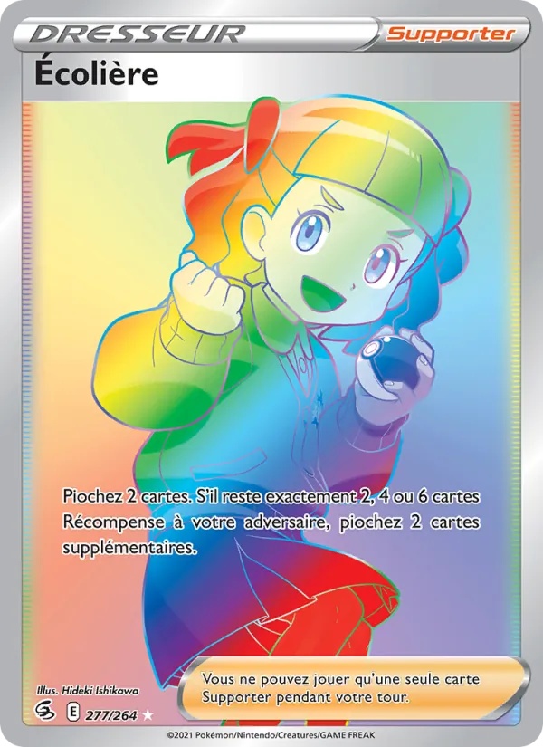 Écolière 277/264 - Poing de Fusion - Holo Rainbow - Pokémon JCC
