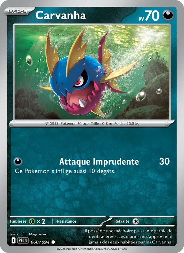 Carvanha 060/94 - Flammes Fantasmagoriques - Reverse - Pokémon JCC