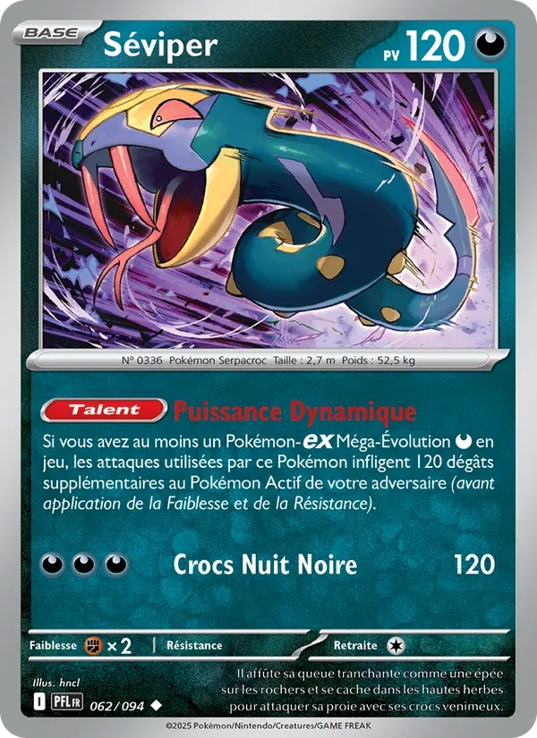 Séviper 062/94 - Flammes Fantasmagoriques - Reverse - Pokémon JCC