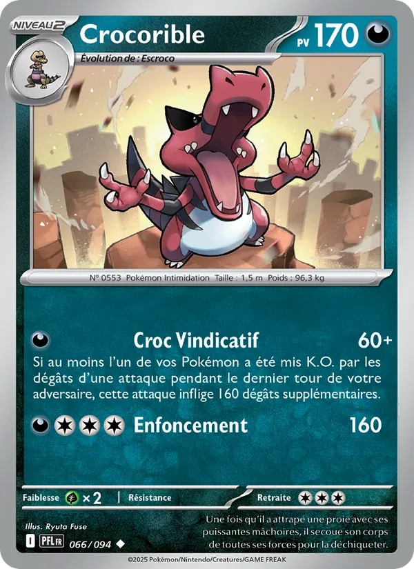 Crocorible 066/94 - Flammes Fantasmagoriques - Reverse - Pokémon JCC