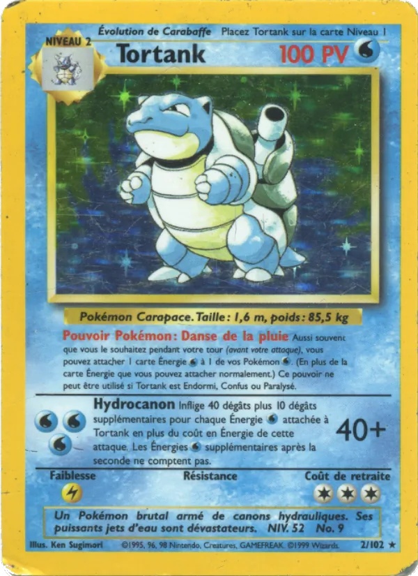 Tortank 2/102 - Set de Base - Holo Sans Ombre - Pokémon JCC