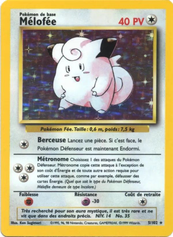 Mélofée 5/102 - Set de Base - Holo Illimité - Pokémon JCC