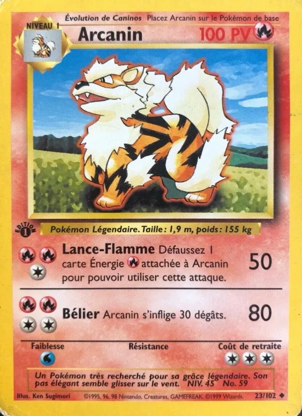 Arcanin 23/102 - Set de Base - Firstedition - Pokémon JCC