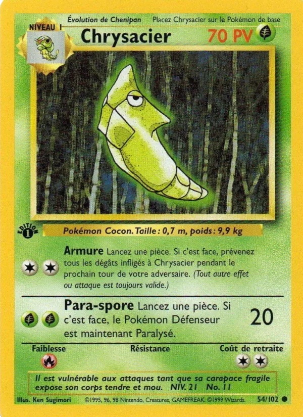 Chrysacier 54/102 - Set de Base - Sans Ombre - Pokémon JCC