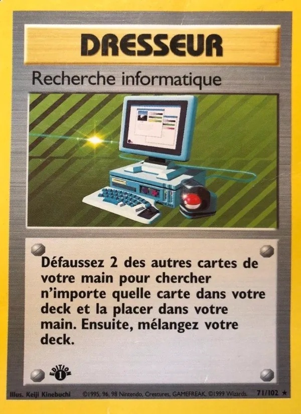 Recherche informatique 71/102 - Set de Base - Sans Ombre - Pokémon JCC