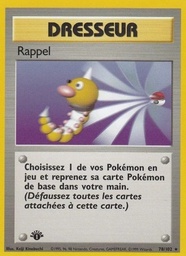 Rappel 78/102 - Set de Base - Illimité - Pokémon JCC