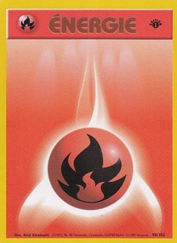 Énergie Feu 98/102 - Set de Base - Sans Ombre 1re Édition - Pokémon JCC