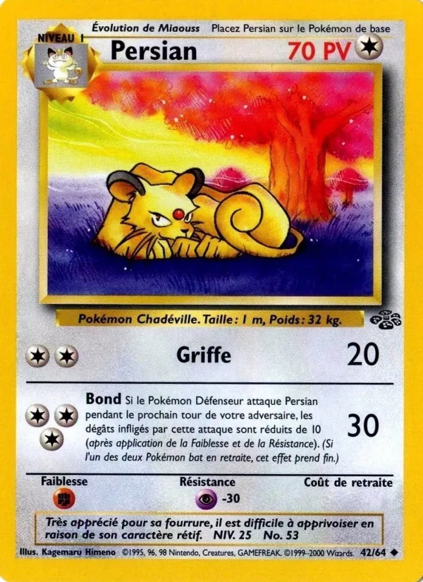 Persian 42/64 - Jungle - 1re Édition - Pokémon JCC