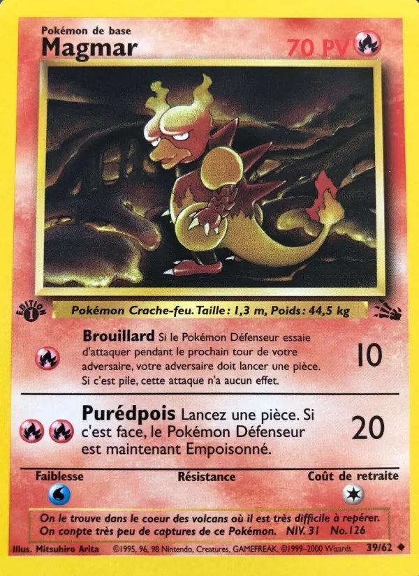 Magmar 39/62 - Fossile - Firstedition - Pokémon JCC