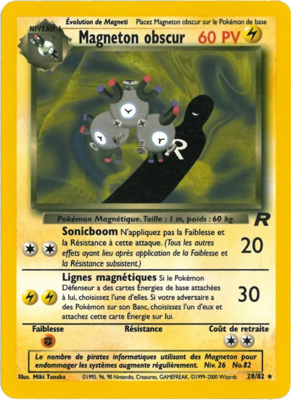Magneton obscur 28/82 - Team Rocket - 1re Édition - Pokémon JCC