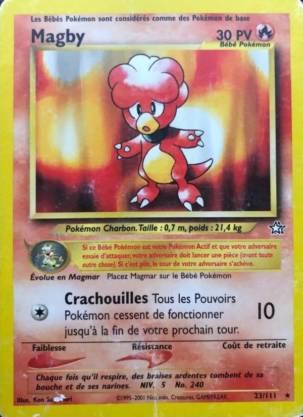 Magby 23/111 - Neo Genesis - 1re Édition - Pokémon JCC