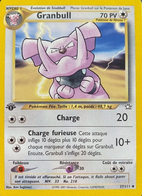 Granbull 37/111 - Neo Genesis - 1re Édition - Pokémon JCC