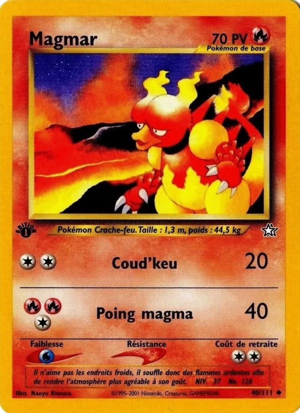 Magmar 40/111 - Neo Genesis - 1re Édition - Pokémon JCC