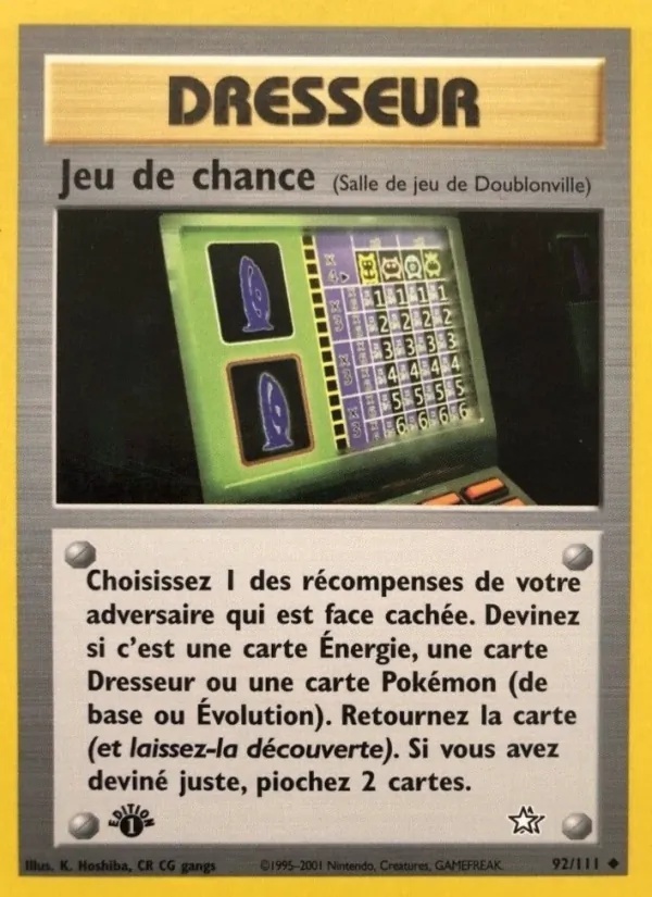 Jeu de chance 92/111 - Neo Genesis - 1re Édition - Pokémon JCC