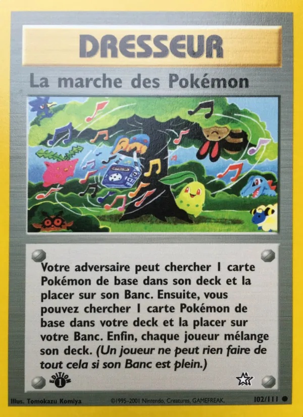 La marche des Pokémon 102/111 - Neo Genesis - 1re Édition - Pokémon JCC