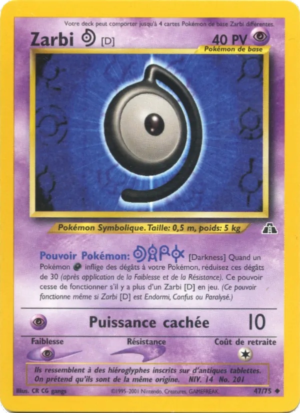 Zarbi D 47/75 - Neo Discovery - Firstedition - Pokémon JCC