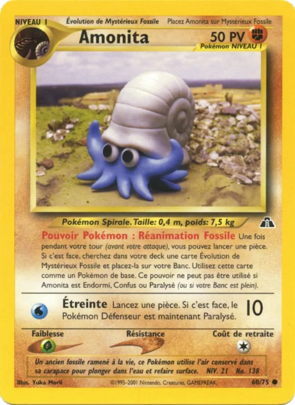 Amonita 60/75 - Neo Discovery - 1re Édition - Pokémon JCC