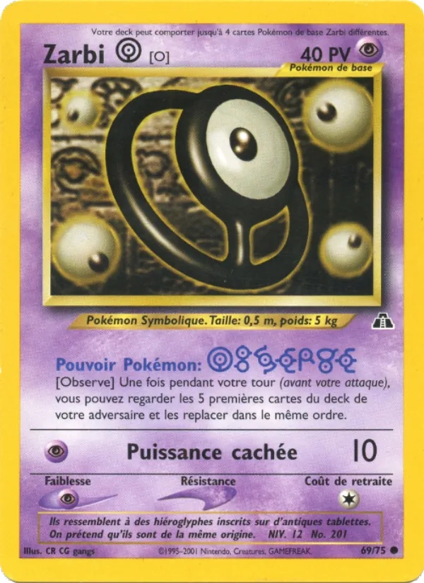 Zarbi O 69/75 - Neo Discovery - 1re Édition - Pokémon JCC
