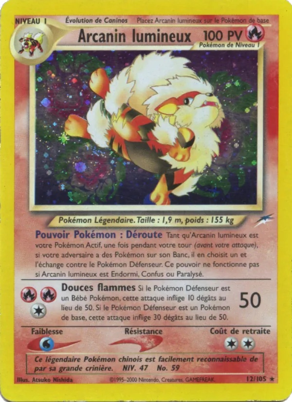 Arcanin lumineux 12/105 - Neo Destiny - Holo 1re Édition - Pokémon JCC