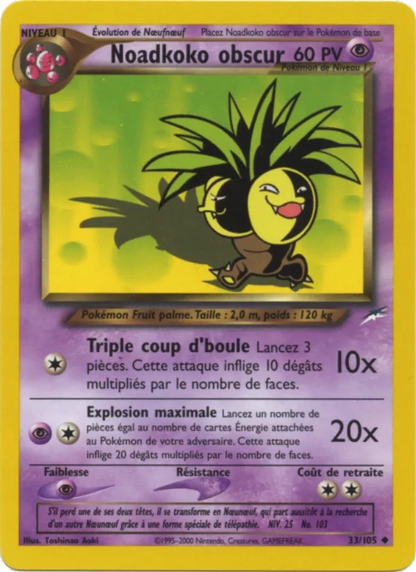 Noadkoko obscur 33/105 - Neo Destiny - 1re Édition - Pokémon JCC