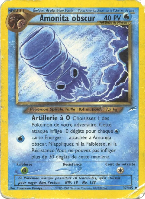 Amonita obscur 37/105 - Neo Destiny - 1re Édition - Pokémon JCC