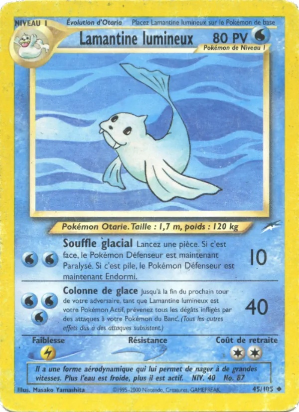 Lamantine lumineux 45/105 - Neo Destiny - 1re Édition - Pokémon JCC
