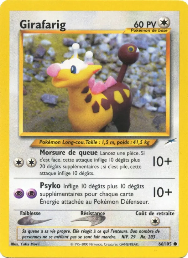 Girafarig 66/105 - Neo Destiny - 1re Édition - Pokémon JCC