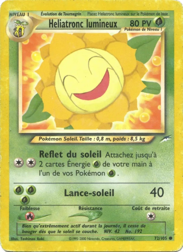 Heliatronc lumineux 72/105 - Neo Destiny - 1re Édition - Pokémon JCC