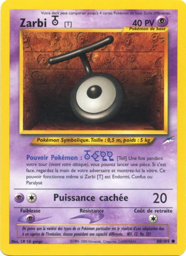 Zarbi T 88/105 - Neo Destiny - 1re Édition - Pokémon JCC