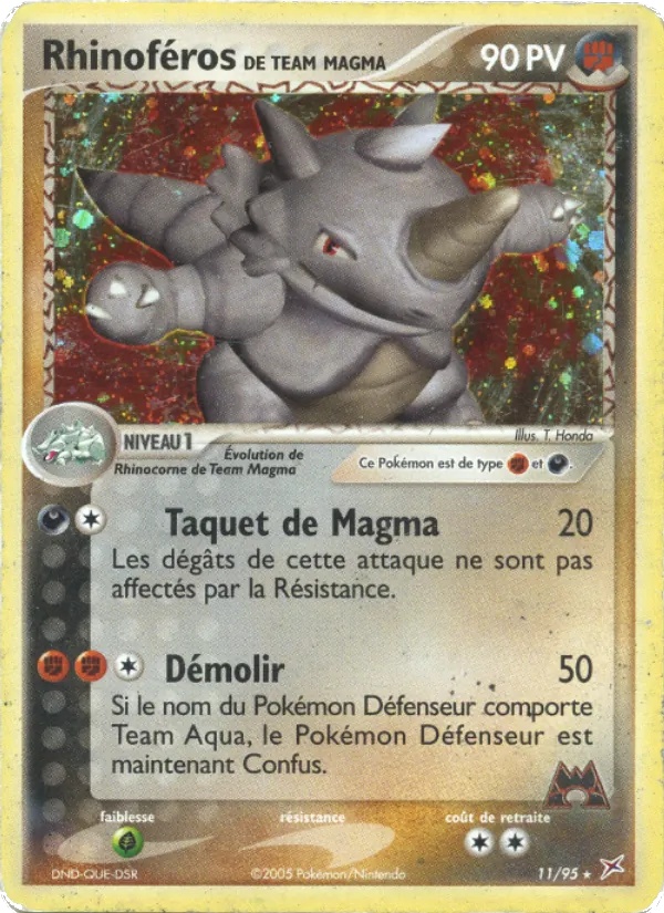 Rhinoféros de Team Magma 11/95 - EX Team Magma vs Team Aqua - Reverse - Pokémon JCC