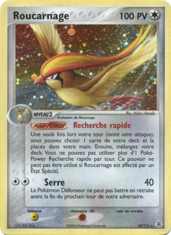 Roucarnage 10/112 - EX Rouge Feu & Vert Feuille - Holo Jeremy Maron - Pokémon JCC