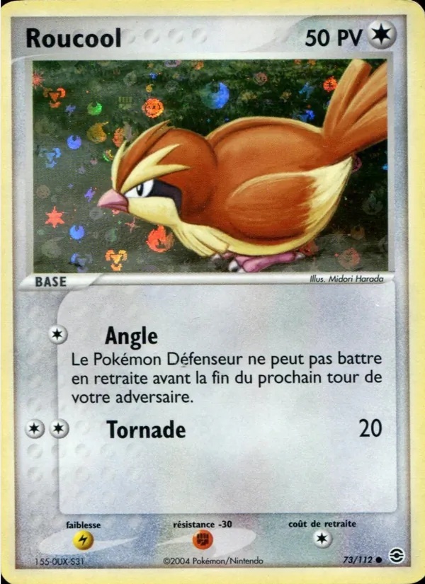 Roucool 73/112 - EX Rouge Feu & Vert Feuille - Jimmy Ballard - Pokémon JCC