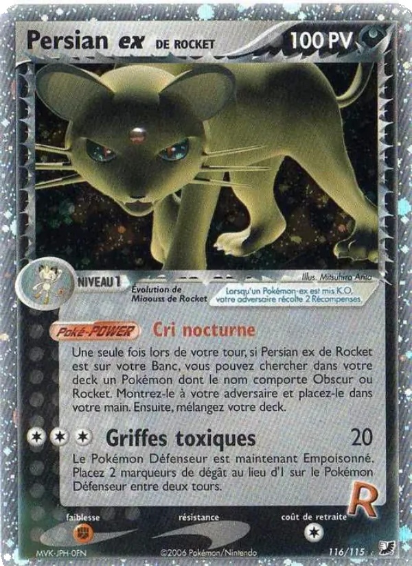 Persian ex de Rocket 116/115 - EX Forces Cachées - Holo - Pokémon JCC