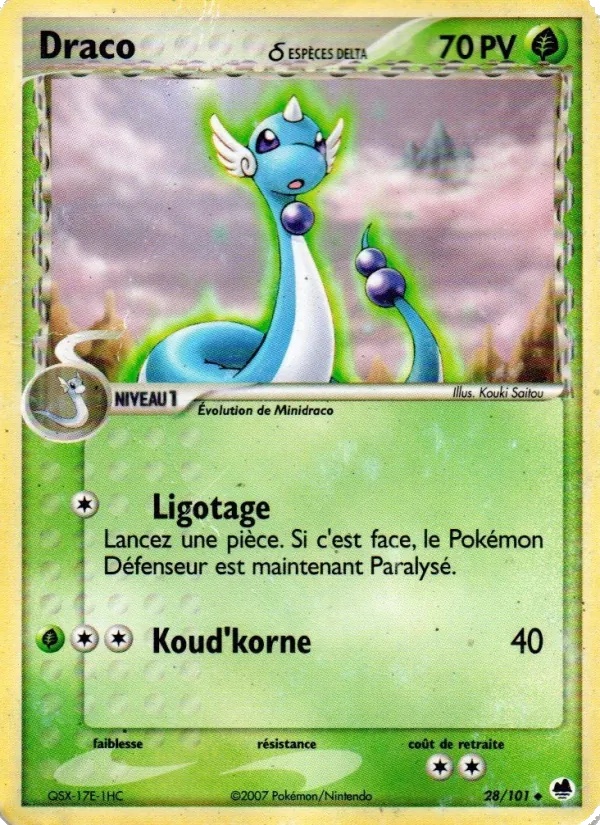 Draco δ 28/101 - EX Île des Dragons - Logo de la série - Pokémon JCC