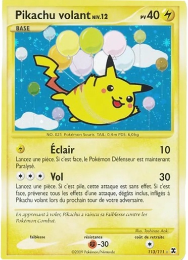 Pikachu volant Niv. 113/111 Holo