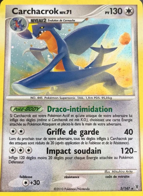 Carchacrok 5/147 - Vainqueurs Suprêmes - Holo Championnats Nationaux - Pokémon JCC