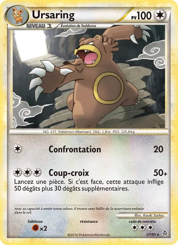 Ursaring 27/95 - Déchaînement - Reverse - Pokémon JCC