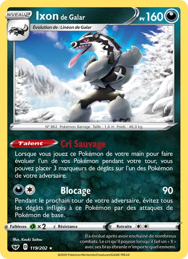 Ixon de Galar 119/202 - Épée et Bouclier - Holo - Pokémon JCC