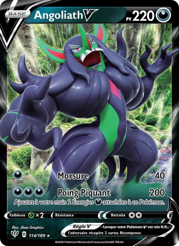 Angoliath V 114/189 - Ténèbres Embrasées - Holo - Pokémon JCC