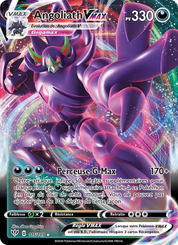 Angoliath VMAX 115/189 - Ténèbres Embrasées - Holo - Pokémon JCC
