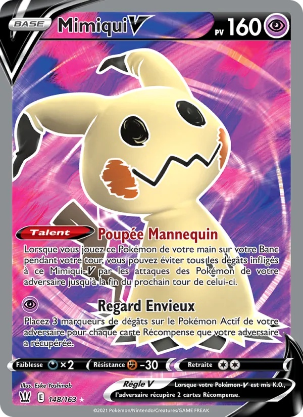 Mimiqui V 148/163 - Styles de combat - Holo - Pokémon JCC