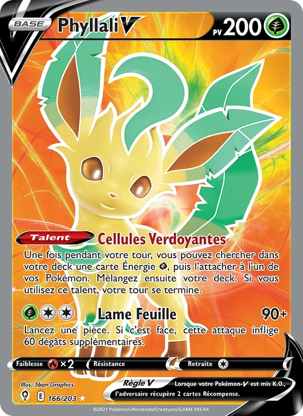 Phyllali V 166/203 - Évolution Céleste - Holo - Pokémon JCC