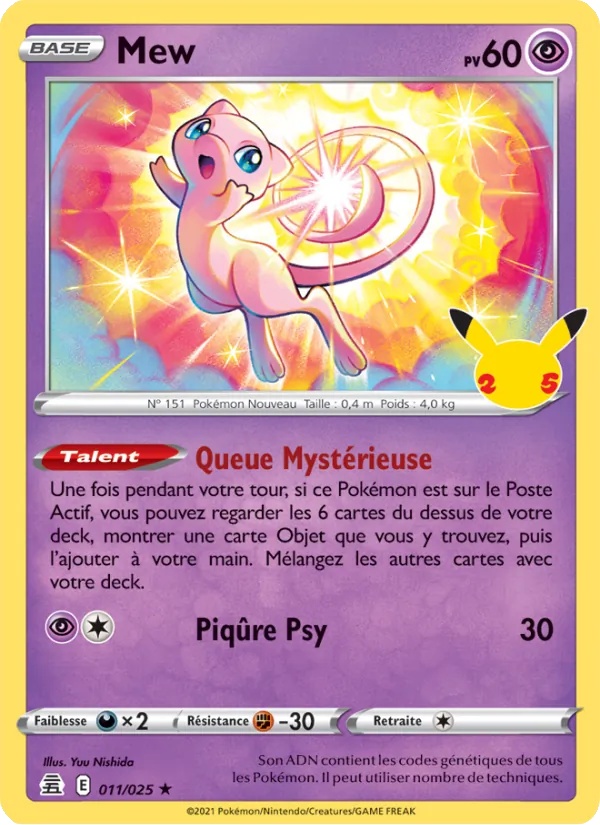 Mew 11/25 - Célébrations - Holo - Pokémon JCC